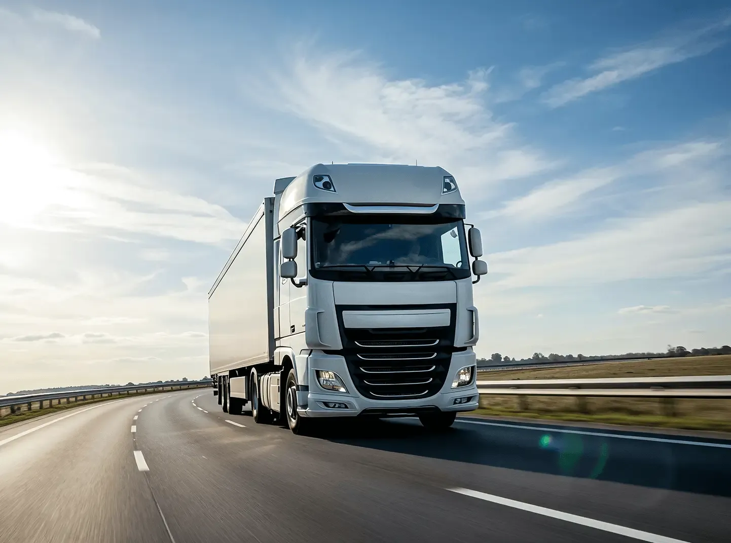 semi-truck-driving-sunny-highway